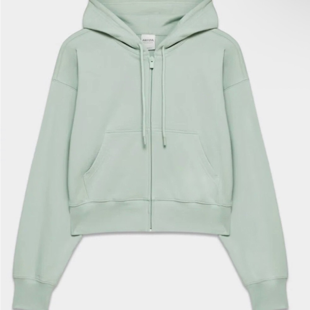 Aritzia Terry Sweatfleece Boyfriend Boxy Zip Hoodie Sage size XL